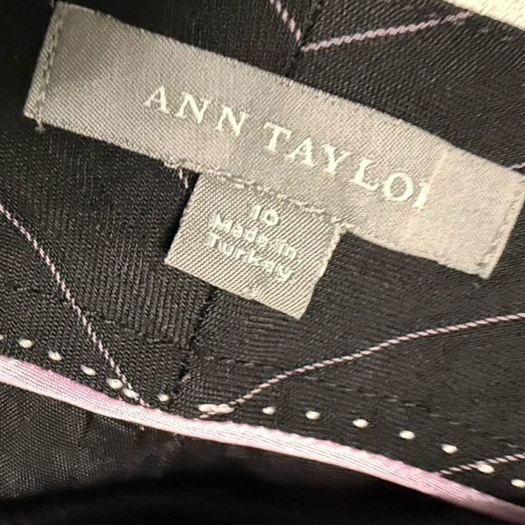 Ann Taylor Black Trousers with Pink Pin-Stripes - Picture 2 of 7